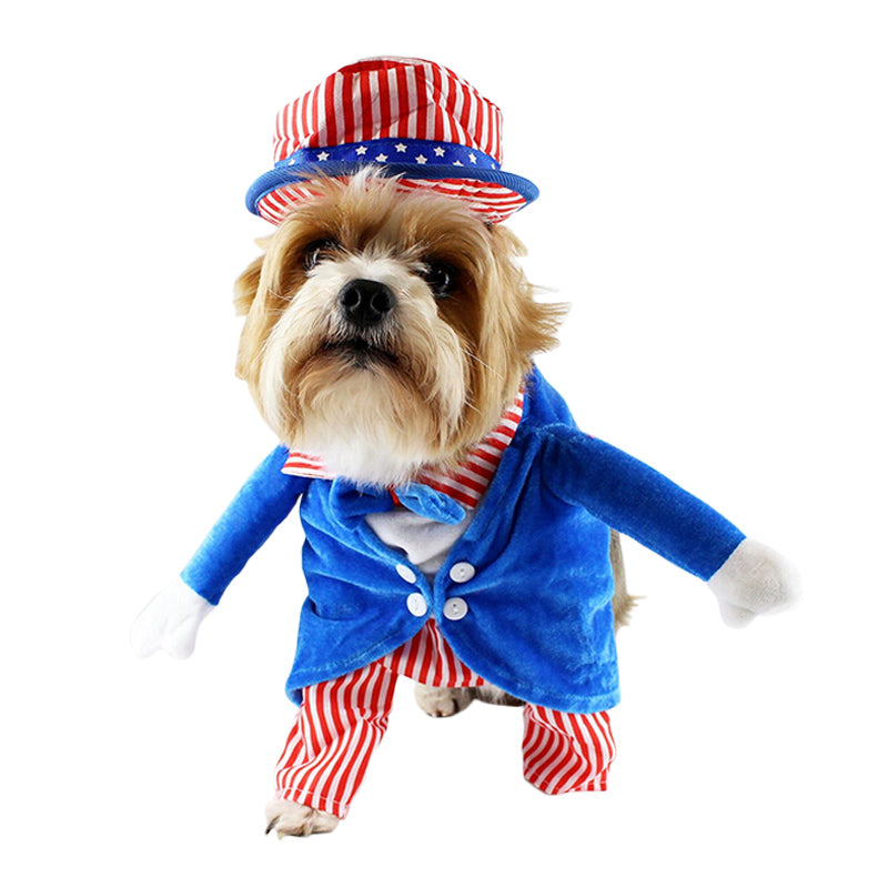Handsome Sam Pet Cosplay Costume Halloween Christmas Costume Puppy Suit Dressing Up Party Clothes For Dog Costume for a cat