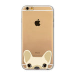 Cute Cartoon Animal Cat Dog BULLDOG Phone Case For iPhone 6 6s Plus 7 7Plus 4.7" 5.5" Clear Soft TPU Gel Flexible Skin Cover